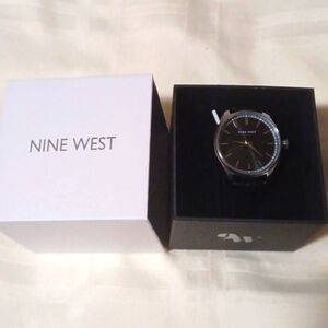 Nine West, Jasper Watch, with Black faux Leather wristband